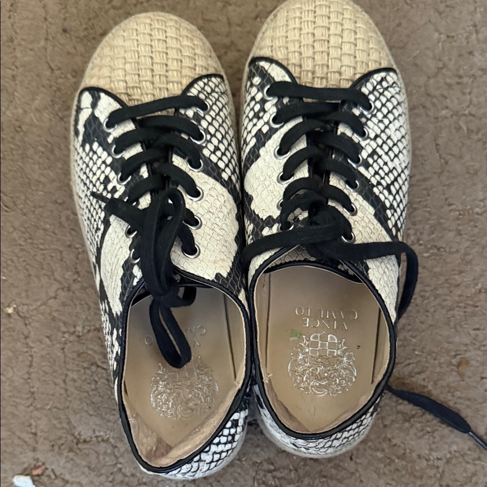 VINCECAMUTO SNAKESKIN SNEAKERS
